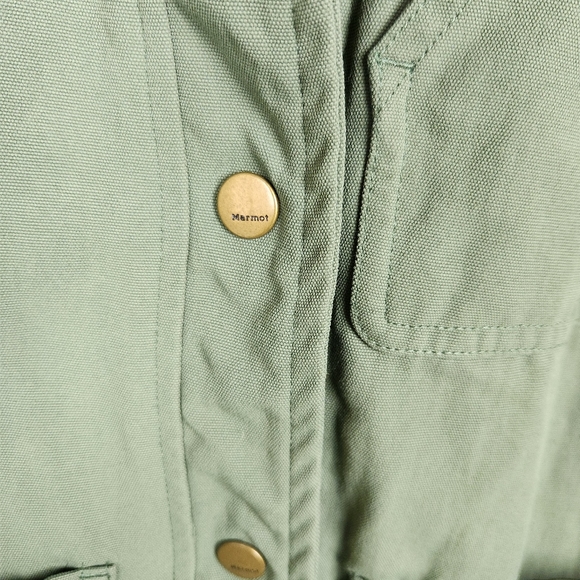 Marmot Green Fleece Lined Pioneer Button Up Jacket Sz S - Picture 3 of 11